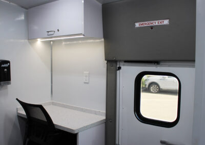 Desk Area inside the Mobile Treatment Unit.